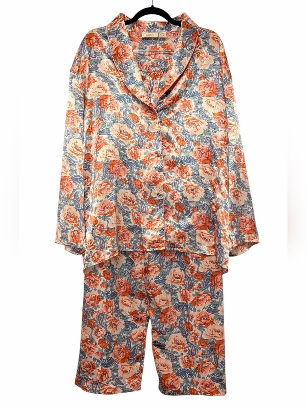 Victoria's Secret Gold Label Floral Satin Pajama Set